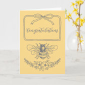 Bij en Bloem  "Oma to be" Gefeliciteerd Kaart (Gele Bloem)