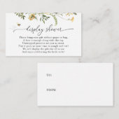 Bij en Gele Wilde Bloemen Display Douche Informatiekaartje (Voorkant / Achterkant)