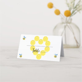 Bij en honingraat placecard plaatskaartje