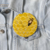 bij en honingraat ronde button 4,0 cm (In situ)