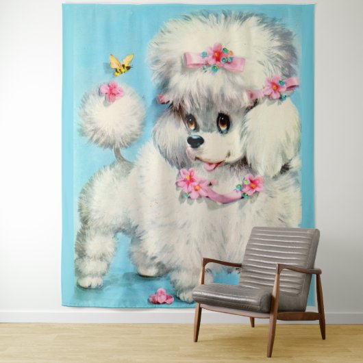 bij en poedel pup wandkleed (In situ)