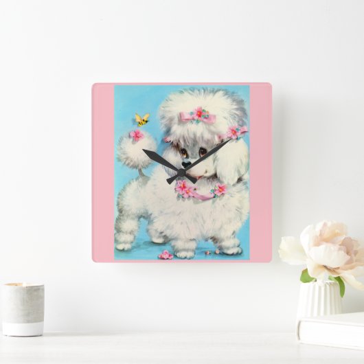 bij- en poezelpuppy vierkante klok (Huis)