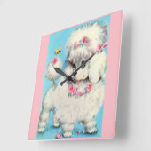 bij- en poezelpuppy vierkante klok (Hoek)