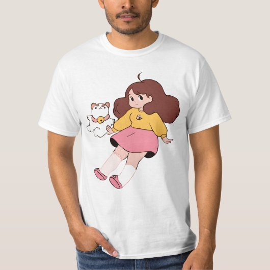 bij en puppycat cardamon Happy T-shirt (Voorkant)