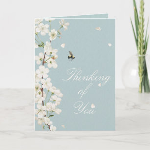Bij en Witte Bloemen Denken Aan Jou Kaart