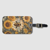  bij en zonnebloemen bagagelabel (Voorkant (horizontaal))