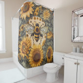  bij en zonnebloemen douchegordijn (In situ)