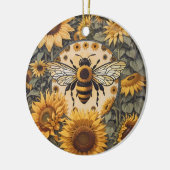  bij en zonnebloemen keramisch ornament (Links)