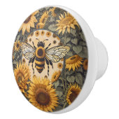  bij en zonnebloemen keramische knop (Rechts)