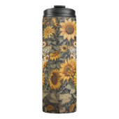 bij en zonnebloemen thermosbeker (Voorkant)