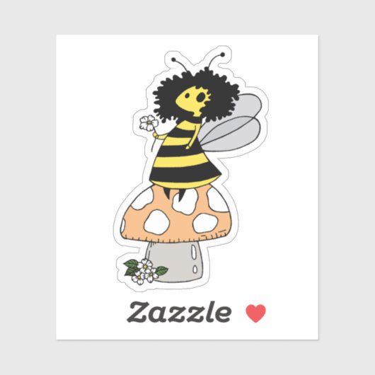 Bij Fee En Paddenstoel Sticker (Vel)