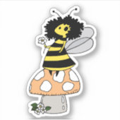 Bij Fee En Paddenstoel Sticker (Voorkant)