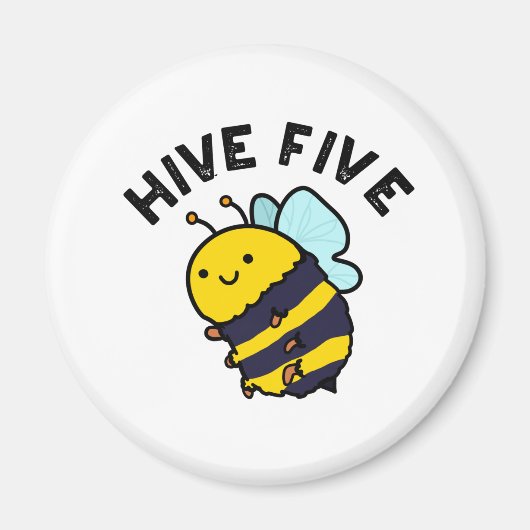 Bij Five Grappige High Five Bij Punt Magneet (Voorkant)