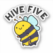 Bij Five Grappige Hoog Five Bij Punt Sticker (Voorkant)