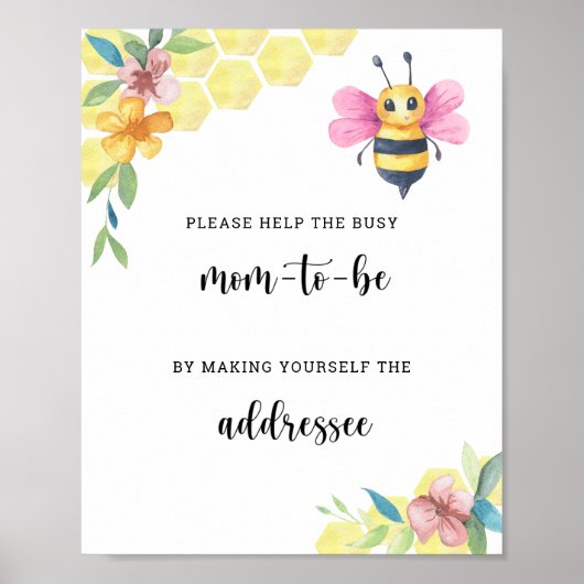 Bij floral - Help de bezige aanstaande moeder Poster (Voorkant)