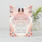 Bij Fun Joy Lily Twin Dual Joint Dubbele Quinceane Kaart (Staand voorkant)