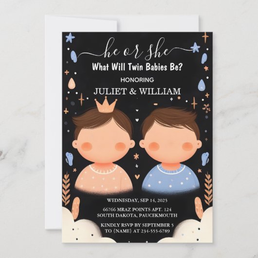 Bij Games Oh Baby Joint Dual Two Twin Gender Revea Kaart (Voorkant)