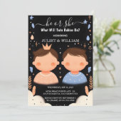 Bij Games Oh Baby Joint Dual Two Twin Gender Revea Kaart (Staand voorkant)