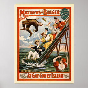 Bij Gay Coney Island Vintage Poster