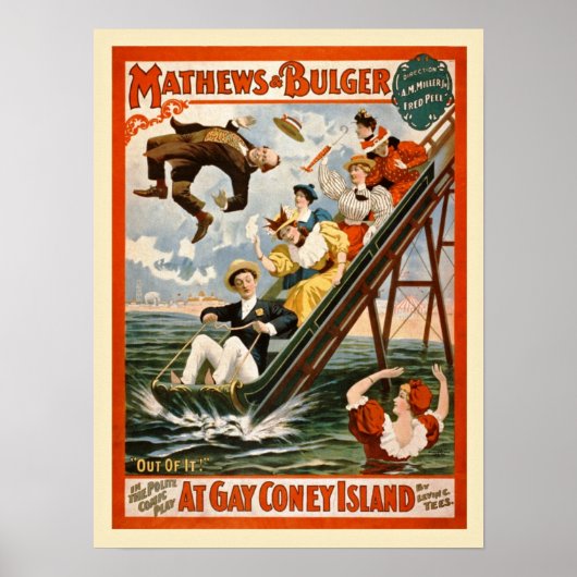 Bij Gay Coney Island Vintage Poster (Voorkant)