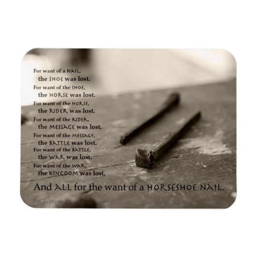 Bij gebrek aan een spijker... Gezegde Magneet 3" d (Horizontaal)