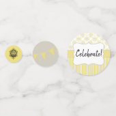 Bij Geel en Grijs Geometrisch Aangepast Confetti (Achterkanten)