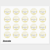 Bij Geel en Grijs Geometrisch Ronde Sticker (Vel)