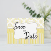 Bij Geel en Grijs Geometrisch Save The Date (Staand voorkant)