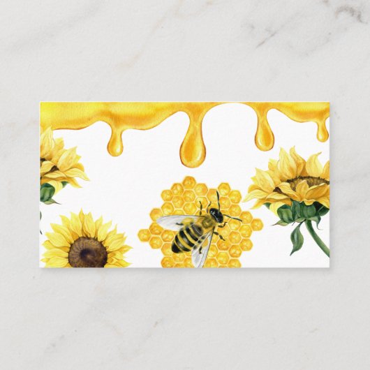 Bij Geel Honing Baby Shower Luiers Raffle Spel Visitekaartje (Achterkant)