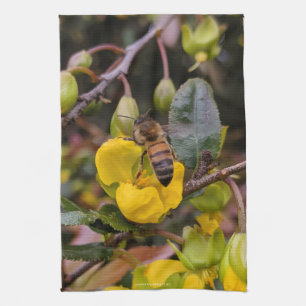 Bij GELIEFDE Boterbloem Gele Bloemen Theedoek