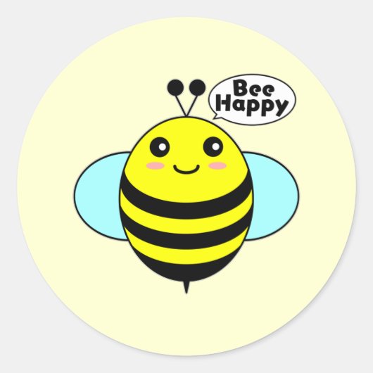 Bij Gelukkig 1 Ronde Sticker (Voorkant)