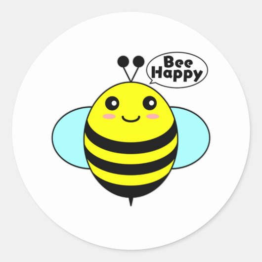 Bij Gelukkig 3 Ronde Sticker (Voorkant)