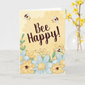 Bij Gelukkig Aanmoediging Kaart (Gele Bloem)