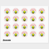 Bij Gelukkig Liefdeshart Ronde Sticker (Vel)