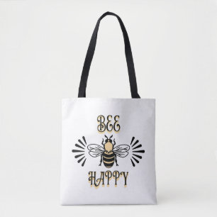 Bij Gelukkig Vintage Kleuren Honingbij Tote Bag