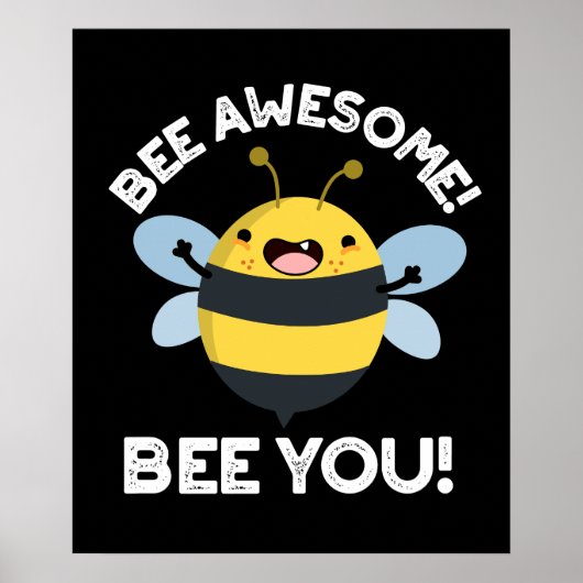 bij Geweldige bij je positief insectenwoordje donk Poster (Voorkant)