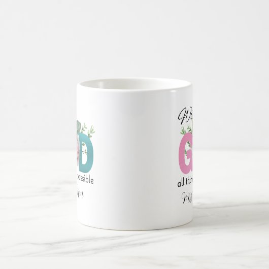 Bij God is alles Christelijk mogelijk Koffiemok (Center)