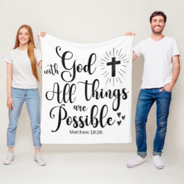 Bij God is alles mogelijk (Matteüs 19:26) Fleece Deken
