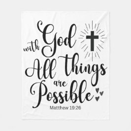Bij God is alles mogelijk (Matteüs 19:26) Fleece Deken