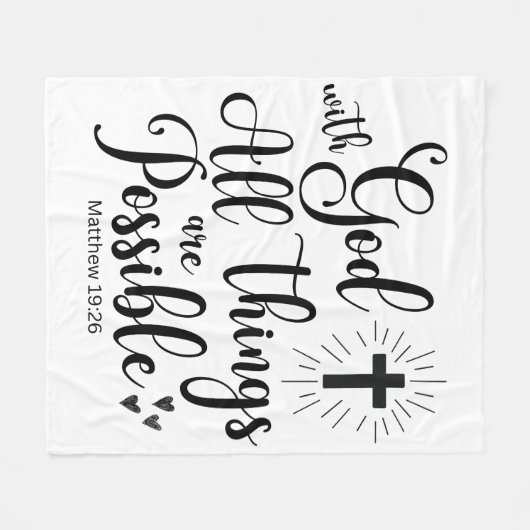 Bij God is alles mogelijk (Matteüs 19:26) Fleece Deken (Voorkant (Horizontaal))