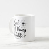 Bij God is alles mogelijk (Matteüs 19:26) Koffiemok (Voorkant links)