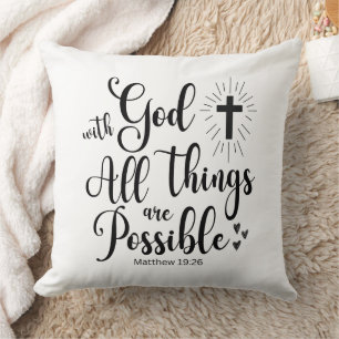 Bij God is alles mogelijk (Matteüs 19:26) Kussen
