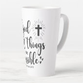 Bij God is alles mogelijk (Matteüs 19:26) Latte Mok (Rechterhoek)