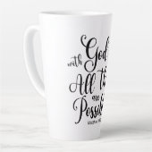 Bij God is alles mogelijk (Matteüs 19:26) Latte Mok (Linkerhoek)