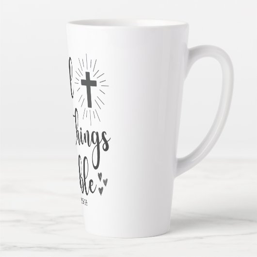 Bij God is alles mogelijk (Matteüs 19:26) Latte Mok (Rechts)