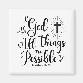Bij God is alles mogelijk (Matteüs 19:26) Magneet (Voorkant)