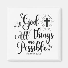 Bij God is alles mogelijk (Matteüs 19:26) Magneet