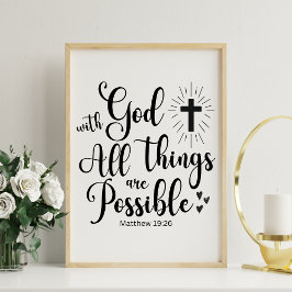 Bij God is alles mogelijk (Matteüs 19:26) Poster