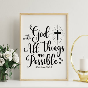 Bij God is alles mogelijk (Matteüs 19:26) Poster