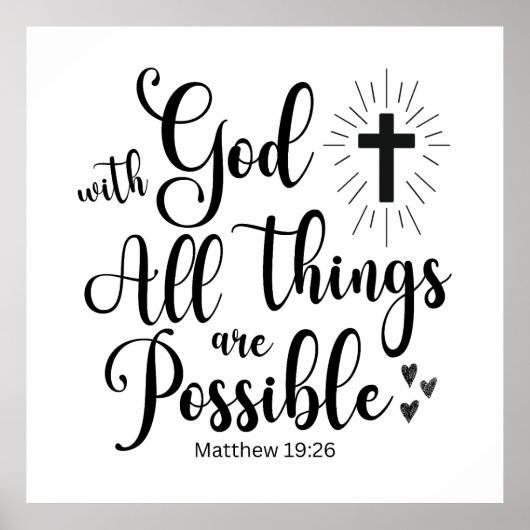 Bij God is alles mogelijk (Matteüs 19:26) Poster (Voorkant)